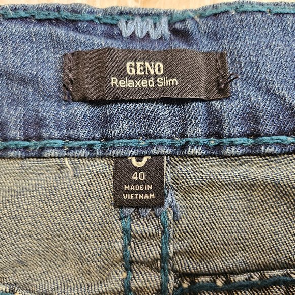 True Religion Men's Blue Geno Relaxed Slim Denim Jeans Size: 40 - Picture 8 of 10